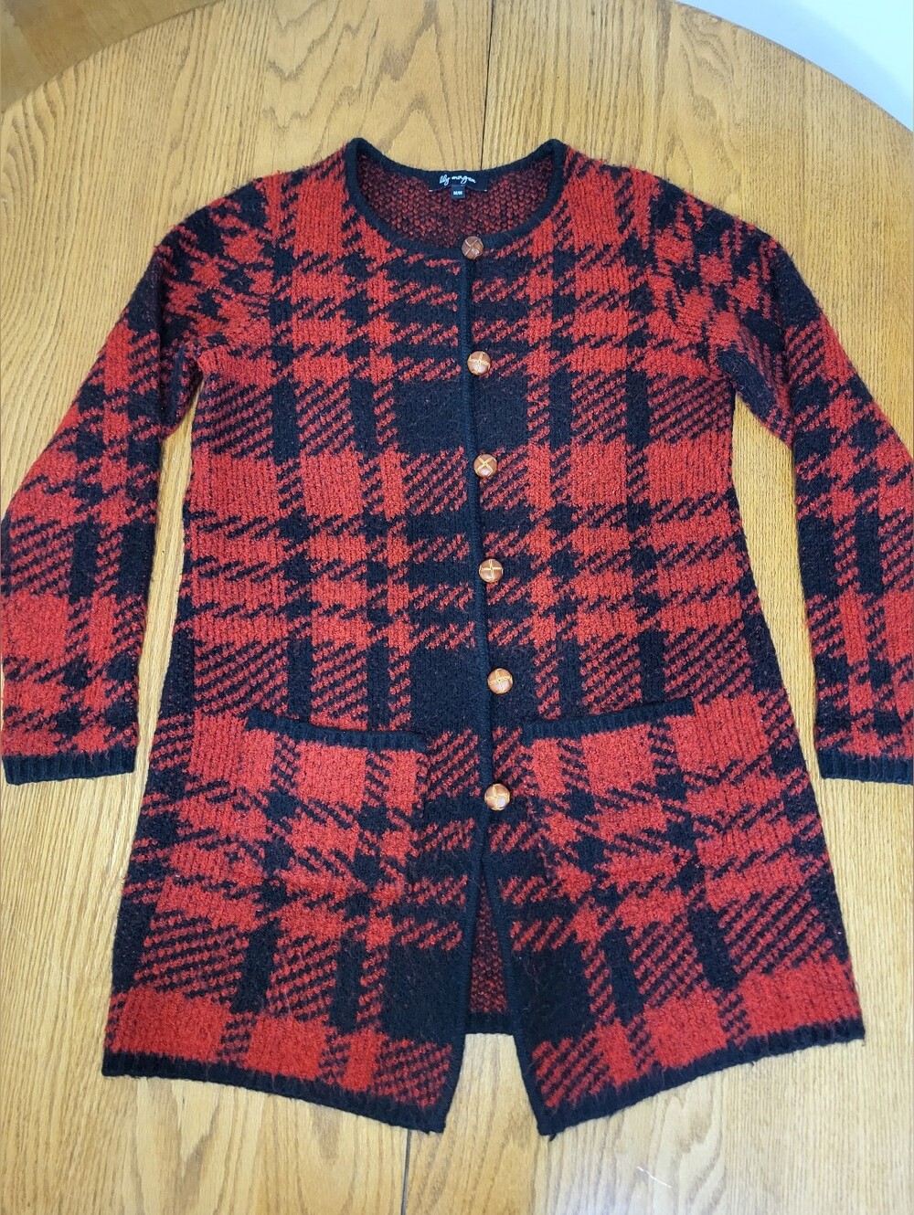 ✨️Lily Morgan Red Plaid Sweater sz M